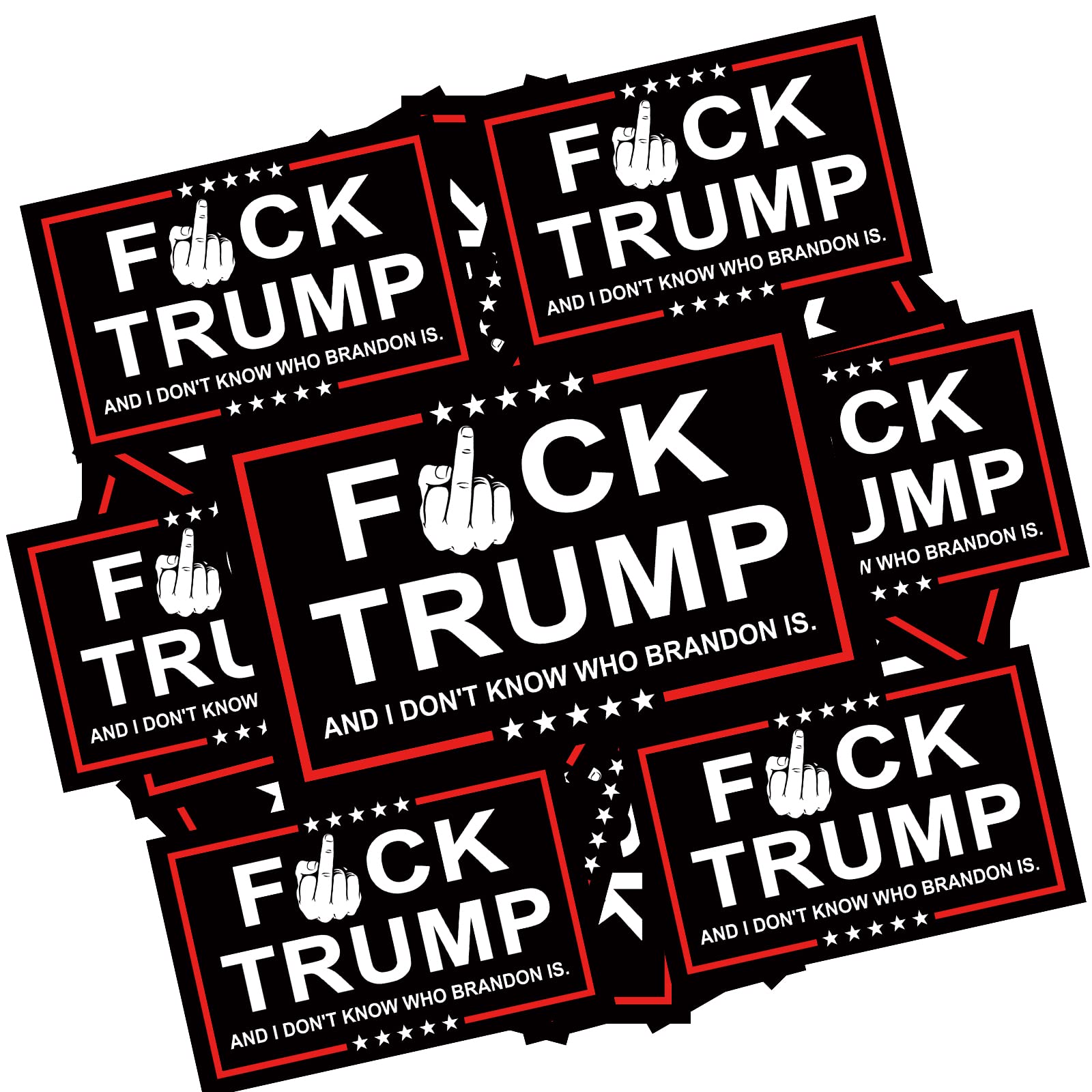 YINENA 100Pcs Fuck Trump and I Don't Know Who Brandon is Stickers Anti Trump Stickers and Decal for Car Motorcycles Helmets Laptop Window Waterproof Decor 2x3 Inch