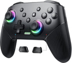 Switch Controller Wireless, Pro Controllers Compatible with Switch/Lite/OLED/PC, One-Key Pairing Gamepad with 9-Color RGB LEDs 6-Axis Motion Wake Up Function