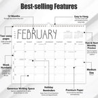 Wall Calendar 2026, 2026-2027 Calendar Wall from Jun. 2026 to May 2027, 14" X 11" Paper Monthly Planner Wall Hanging Calendar with Thick Paper for Office Home Planning & Organizing