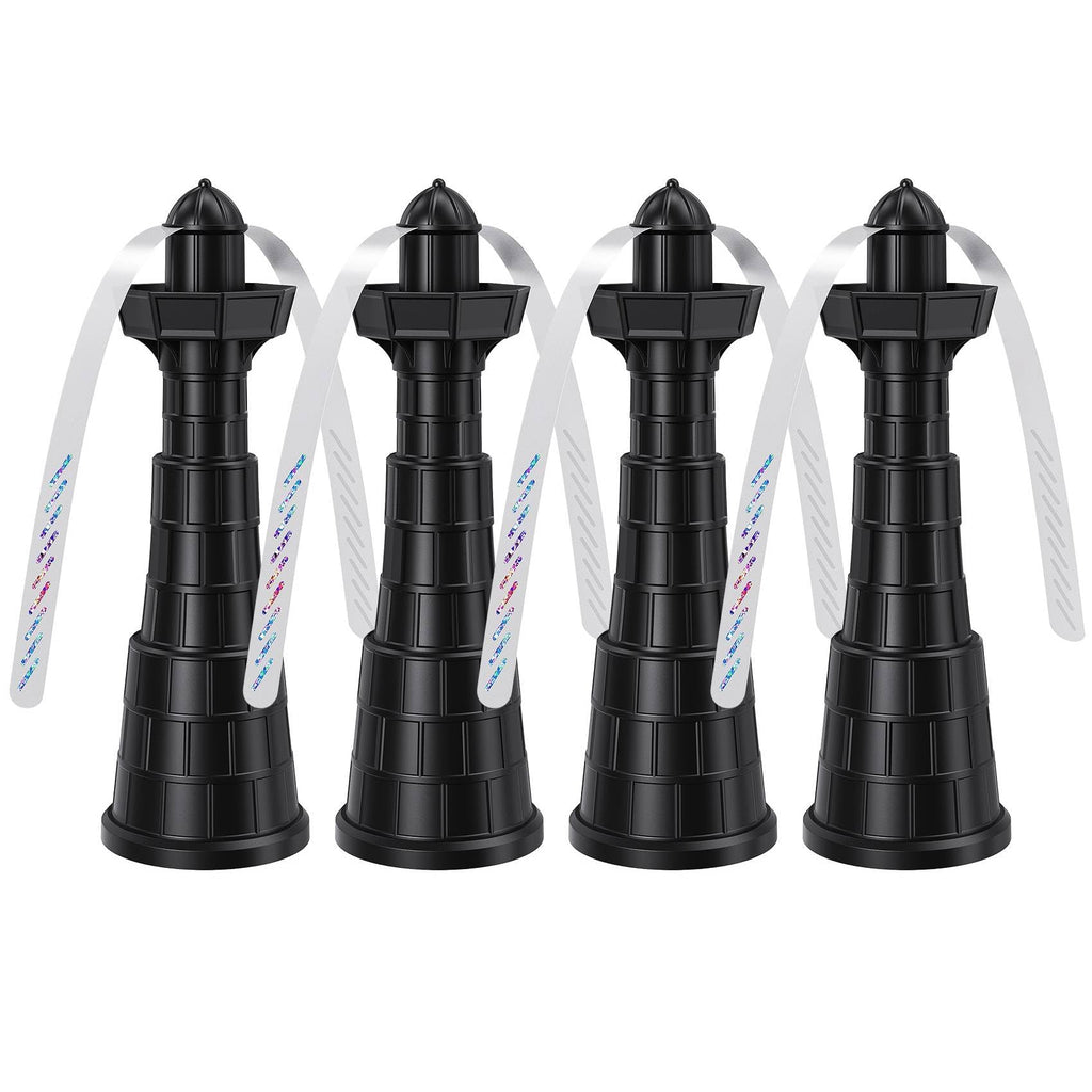 Glovv Fly Fans for Tables, Bug Food Fan Outdoor Indoor Keep Flies Away, 4 Pack Portable Batteries Powered Picnic Table Top Spinner with Metal Hanger, Fly Repellent for Restaurant, Camping (Black)