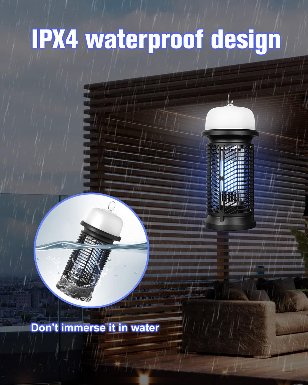 DEEZEE Bug Zapper Outdoor Indoor，Mosquito Zapper with LED Light,4200V Electric Fly Zapper,20W Insect Zapper&Mosquito Killer lamp for Home, Patio, Kitchen, Backyard, Camping, Plug-in