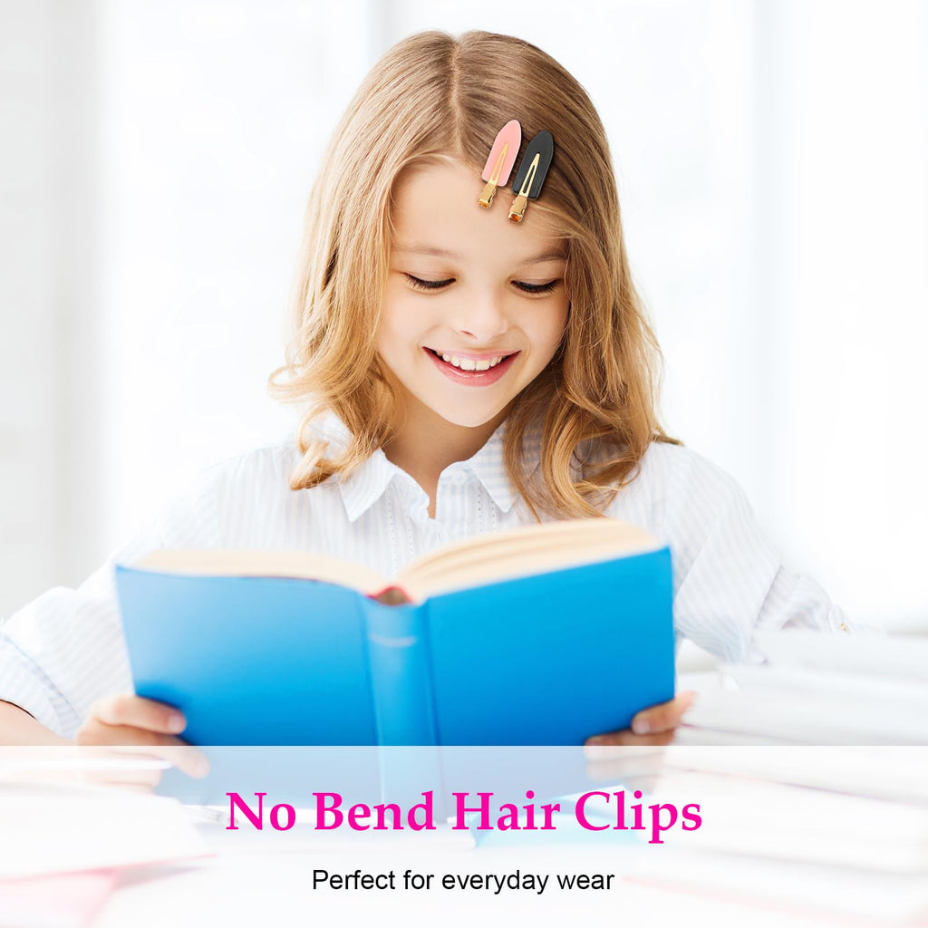 6 Pcs Creaseless Hair Clips No bend No Crease Hair Clip Makeup Clips for Women and Girls Flat Hair Clips for Hairstyling Salon Golden Handle