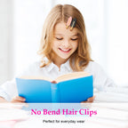 6 Pcs Creaseless Hair Clips No bend No Crease Hair Clip Makeup Clips for Women and Girls Flat Hair Clips for Hairstyling Salon Golden Handle