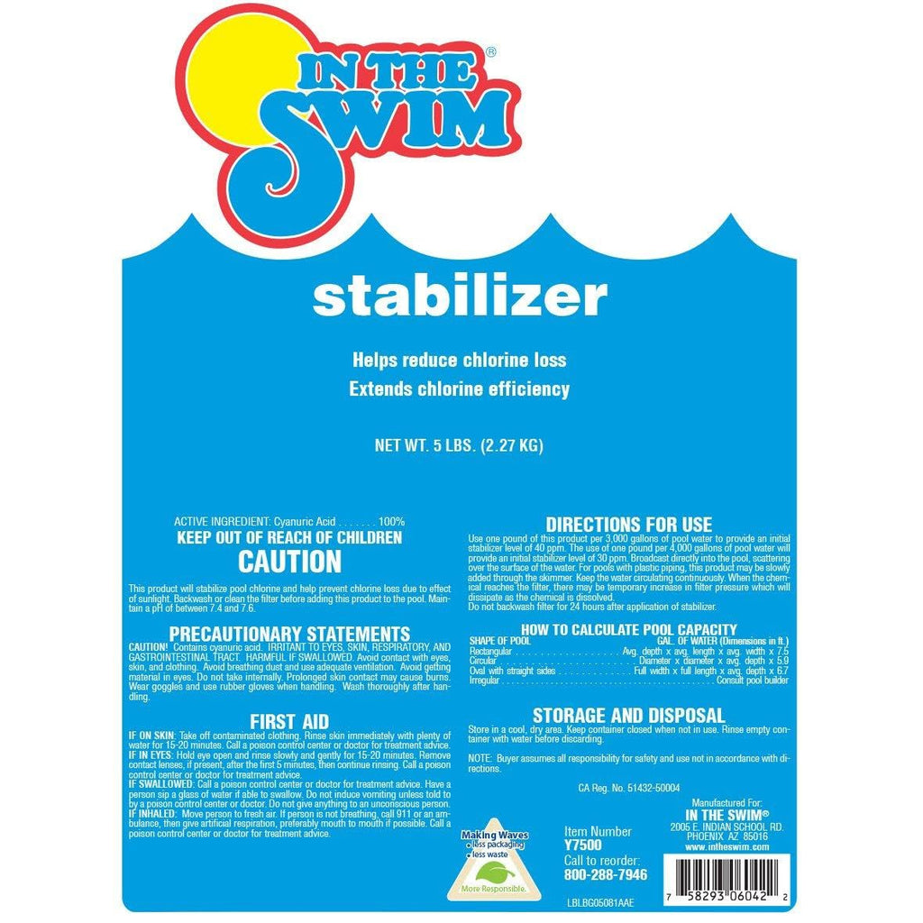 In The Swim Pool Stabilizer – 100% Cyanuric Acid for Chlorine Protection and Efficiency - 25 Pound