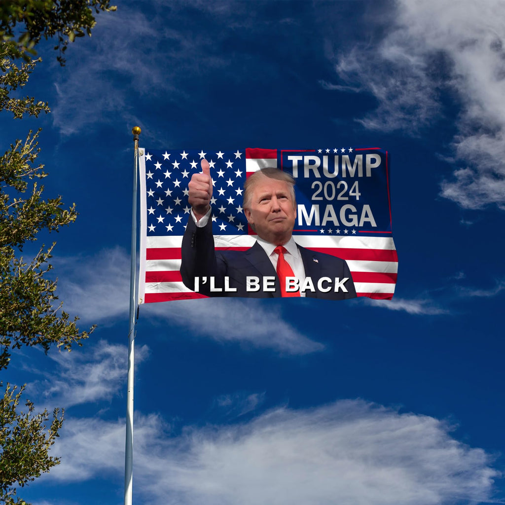 Trump 2024 Flag, Trump Flag 3x5 FT Polyester Banner with Brass Grommets for Indoor Outdoor Decorations (black6)