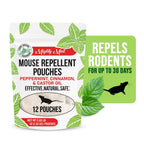 Mighty Mint Mouse Repellent Pouches – Peppermint, Castor Oil & Cinnamon Formula – Natural Indoor Deterrent for Mice and Rodents – Plant-Based, Long-Lasting Protection – 12 Count