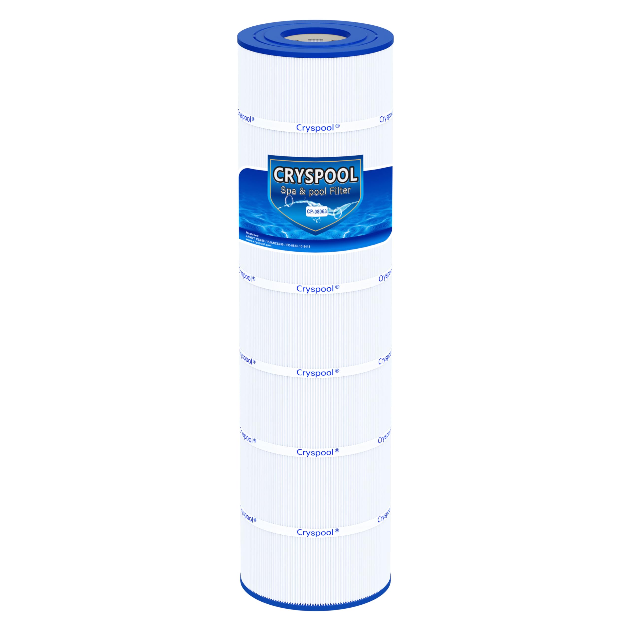 Cryspool® 08063 Filter Compatible with Jandy CS200, R0462400, PJANCS200, C-8418, 11088503, 11088513, FC-0823, 200 Sq. Ft Pool Filter Cartridge, 1 Pack
