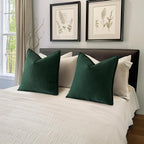 MIULEE Pack of 2 Christmas Green Decorative Pillow Covers 20x20 Inch Soft Chenille Couch Throw Pillows Farmhouse Cushion Covers with Elegant Design for Sofa Bedroom Living Room Home Decor