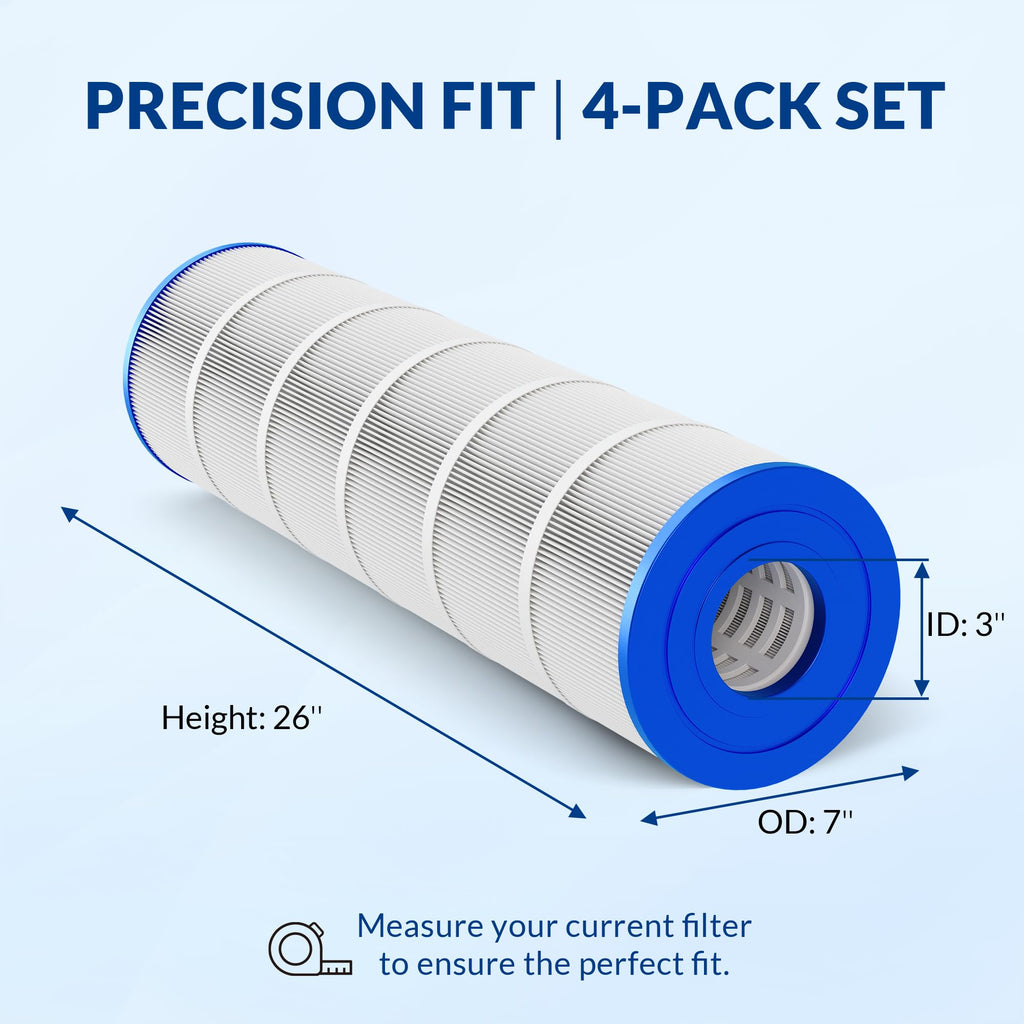 Swimara CCP420 PCC105 178584 R173576 817-0106, 5 oz+ Trilobal Fabric Pool Filter Cartridges, Compatible with Pentair Clean & Clear Plus 420 (#160301) & Waterway 425, 4-Pack, Ultra Series