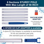 POOLAZA Manual Pool Vacuum for Above Ground Pool Upgrade with Fine Mesh Bag& 56" Pole, Handheld Pool Vacuum Jet Underwater Cleaner, Spa Pool Vacuum Cleaner Attach to Garden Hose