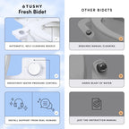 TUSHY Fresh Ultra-Slim Starter Bidet Attachment for Toilet | Non-Electric, Adjustable Water Pressure, Cool Water Rear Wash, Self-Cleaning | Fits Elongated & Round Toilets, Easy 10 Min Install, Bamboo