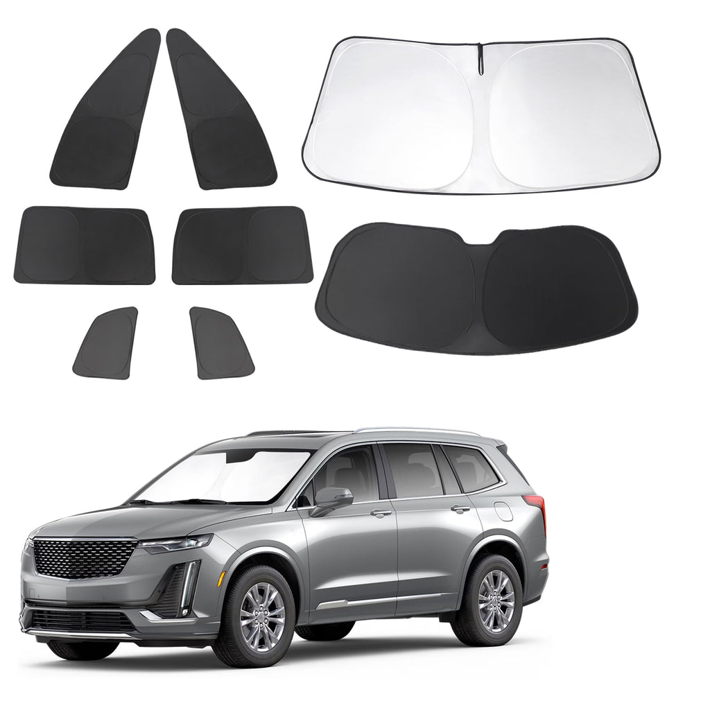 TINGLU Window Shades for Cadillac XT6 2020-2025 Accessories Side Full Windows Windshield Sun Shade Sun UV Rays & Privacy Protection for Camping,Napping,and Relaxing 8PCS