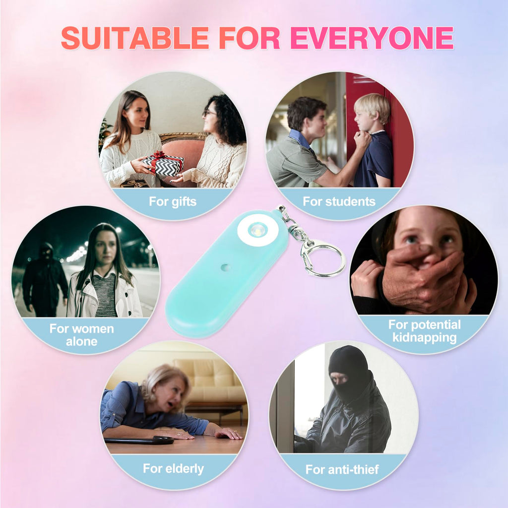 MtMinn Personal Safety Alarm for Women - 130dB Self Defense Keychains Siren Whistle, Replaceable Battery with SOS LED Strobe Light - Emergency Security Safe Protection Devices for Kids Elderly