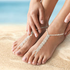 Pearl Barefoot Foot Jewelry Anklet for Sandals& Beach Wedding(1 Pair)