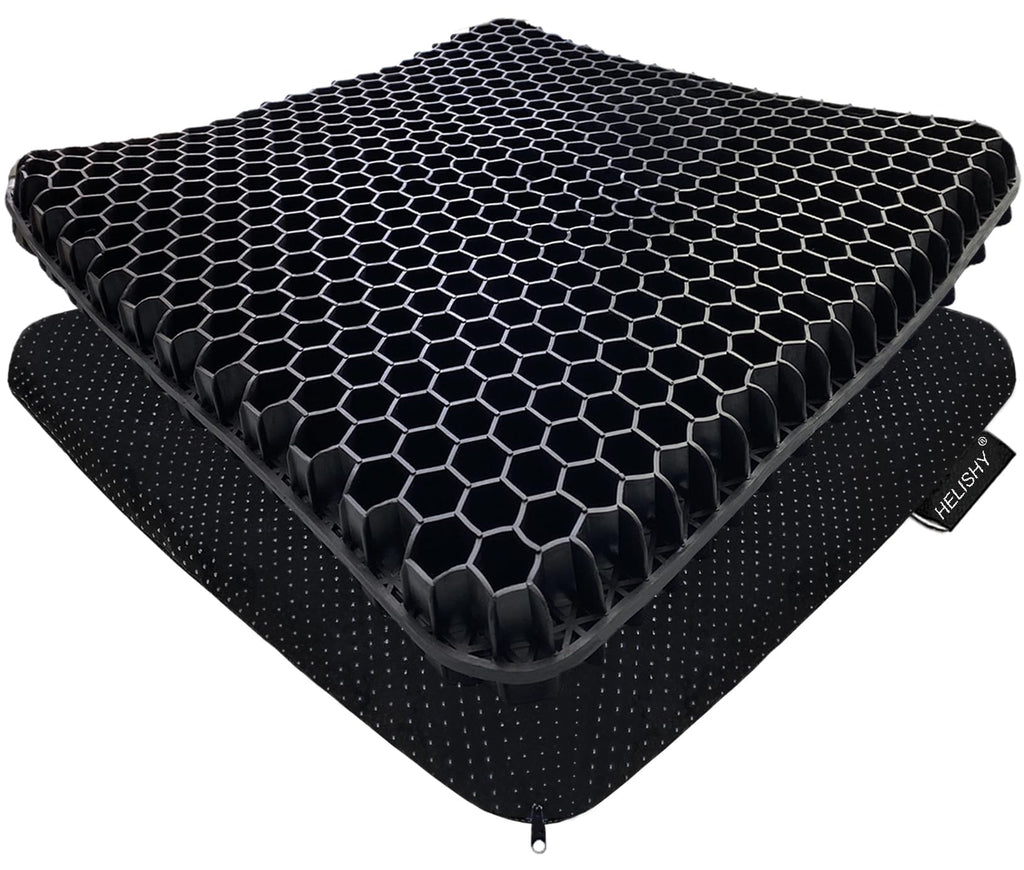 Gel Seat Cushion for Long Sitting Pressure Relief - Non-Slip Gel Chair Cushion for Back, Sciatica, Tailbone Pain Relief - Seat Cushion for Office Desk Chair, Car Seat – Wheelchair Cushions