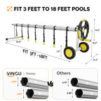 VINGLI Pool Cover Reel Set Solar Pool Cover Reel for Inground Swimming Pool, Aluminum Solar Swimming Inground Cover Blanket Reel (Upgrade) (14 FT)