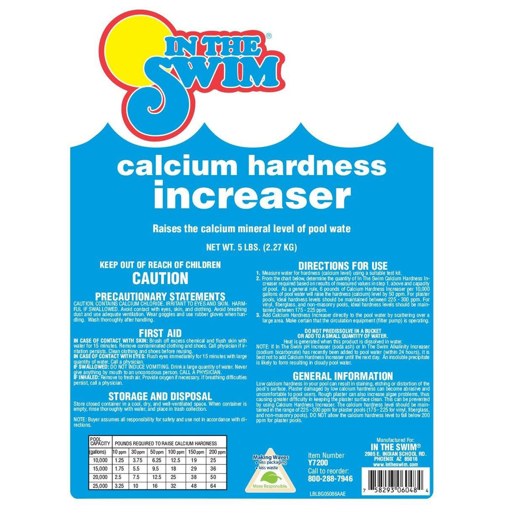 In The Swim Calcium Hardness Increaser for Swimming Pools - Fast-Acting, Scale Prevention - 94% Calcium Chloride - 45 Pounds