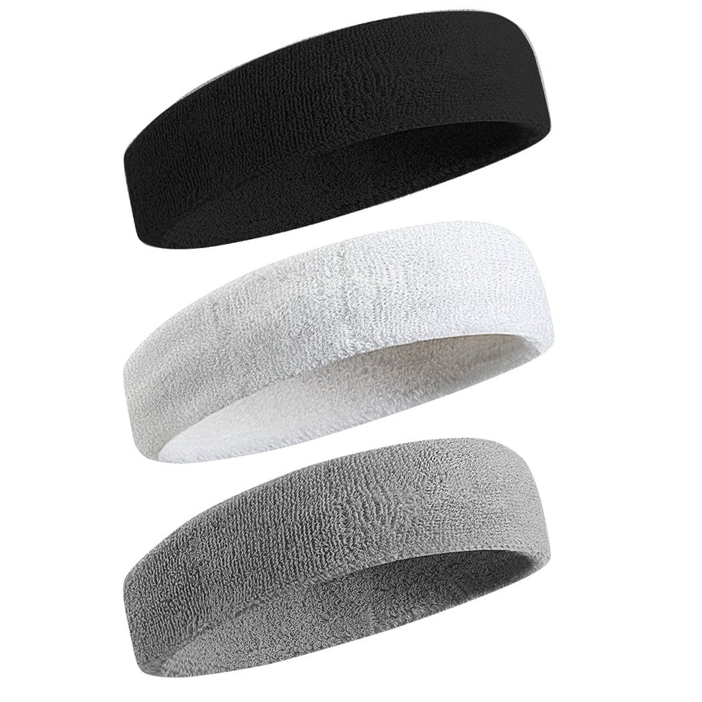 Sweatbands Sports Headband for Men & Women - Moisture Wicking Athletic Cotton Terry Cloth Sweatband for Tennis, Basketball, Running, Gym, Working Out