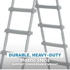 Bestway Flowclear 52 Inch Versatile Metal A Frame Above Ground Swimming Pool Ladder with Heavy Duty Plastic Double Sided Steps