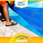 Sun2Solar Blue 16 ft x 32 ft Rectangle Solar Cover | 1200 Series | Heat Retaining Blanket for Rectangular Inground & Above Ground Swimming Pools | Use Sun to Heat Pool | Bubble Heating Blankets