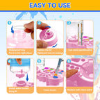 JEChrochen New Paint Brush Cleaner Tool, Acrylic Paint Brush Washing Station with Palette Face Paint Brush Water Cup for All Purpose Oil Watercolor Brush Painting Artist Professional Kits Accessories