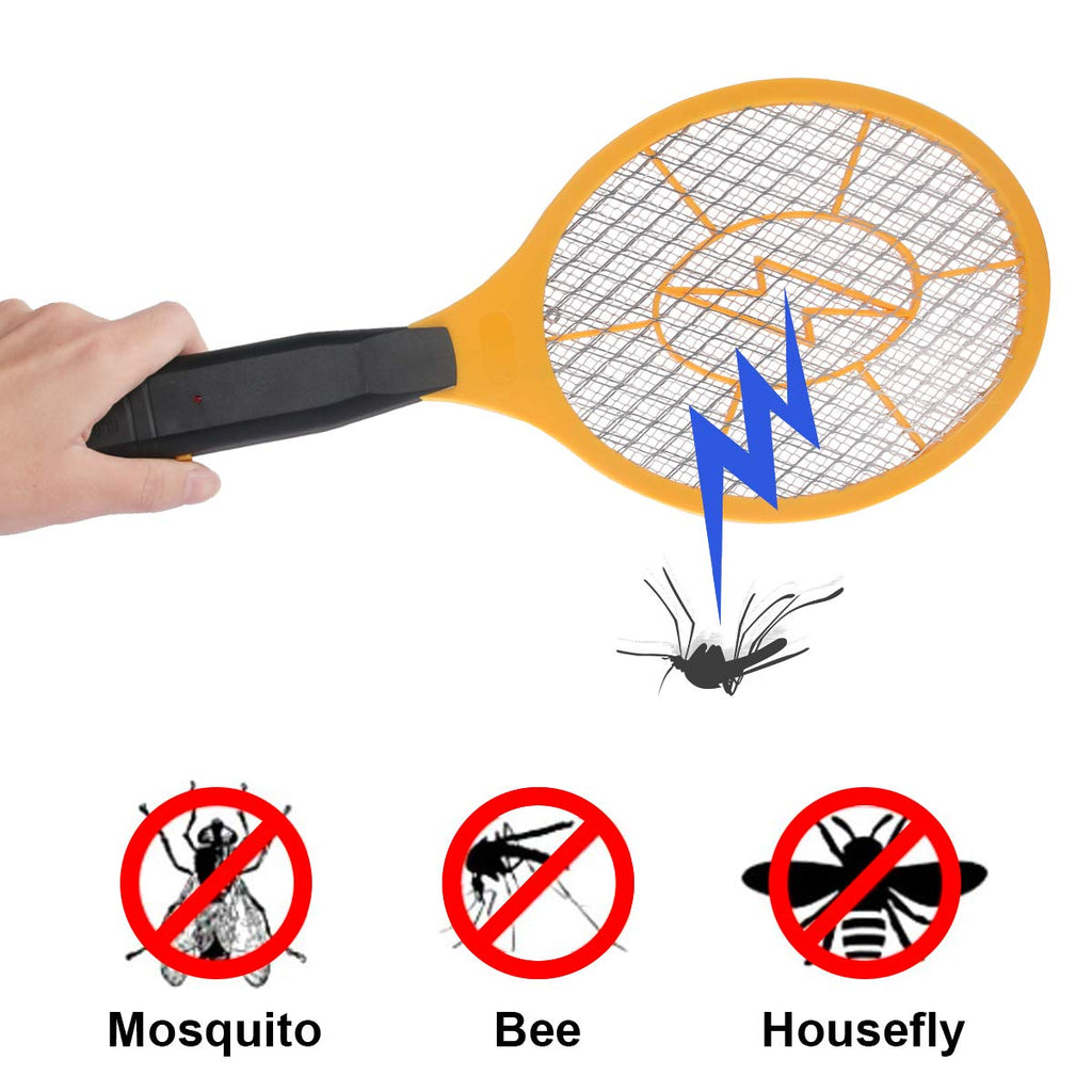2 Pack Bug Zapper Electric Fly Swatter Zap Mosquito - Indoor Outdoor Zapping Racket for Pest - Safe to Touch with 3-Layer Safety Mesh