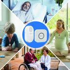 CallToU Wireless Caregiver Pager Call Button for Hard of Hearing Waterproof 500+ FT Nurse Alert System Elderly Monitoring Patient/Seniors 3 Panic Button 1 Plug-in 1 Vibration Receiver