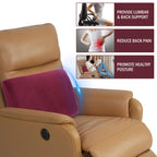 HOMBYS Lumbar Support Pillow for Recliner Chair, Memory Foam Back Support Cushion for Elderly,Extra Large Lumbar Support Pillow with Extension Straps, Thick Backrest for Home Reading