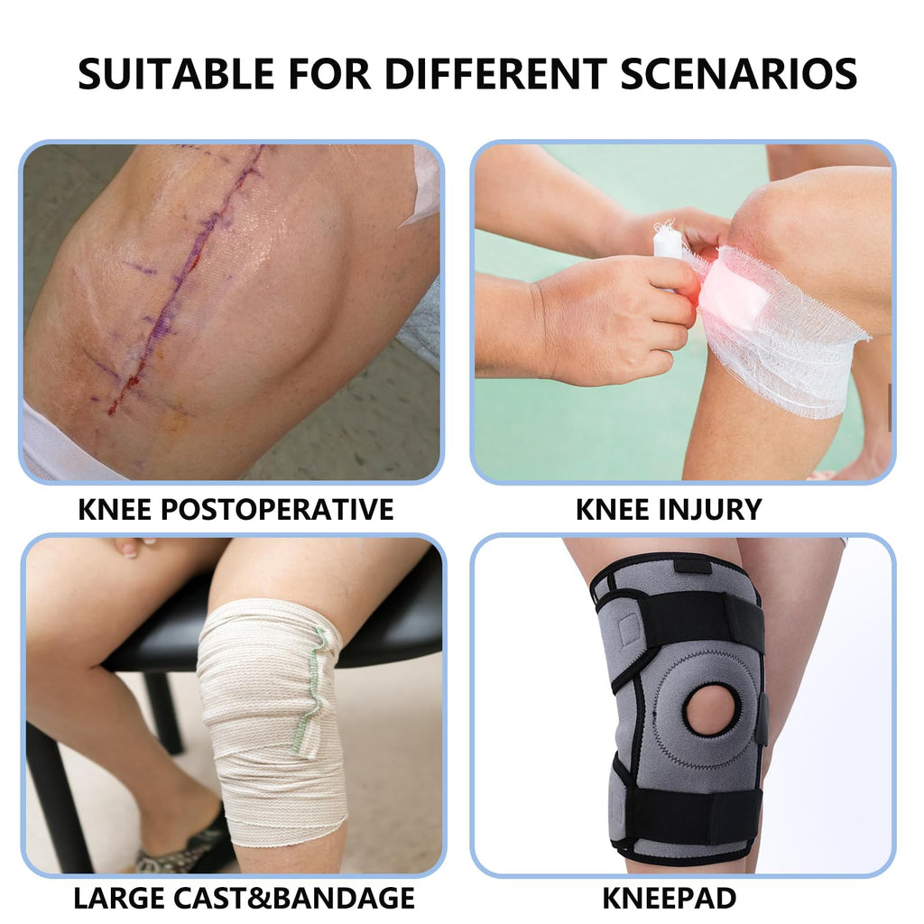 Divvsck Waterproof Knee Cast Cover for Shower,Watertight Cast Bag Covers- Shower Protector for Knee Replacement Surgery, Wound, Burns Reusable (Size:L)