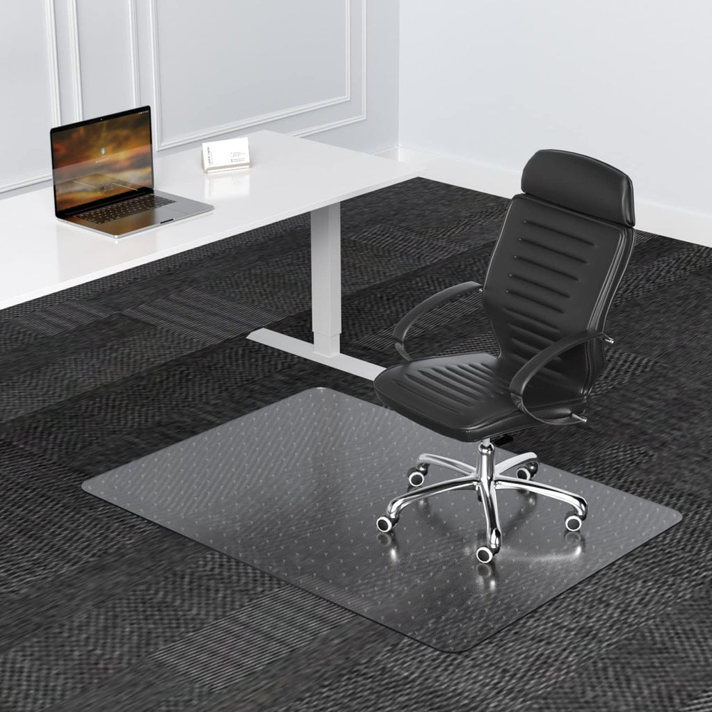 HOMEK Office Chair Mat for Low Pile Carpeted Floors - 30” x 48” Clear Carpet Chair Mats for Home & Office, Studded Floor Mat for Office Chair on Carpet