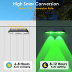 Solar Fence Lights Outdoor - Warm White & RGB 6 Color, Dusk to Dawn Solar Deck Light, Solar Lights Outdoor IP65 Waterproof, Garden Lights for Outside/Backyard/Railing/Step/Patio/Wall (8 Pack)