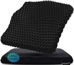 Gel Seat Cushion for Long Sitting Pressure Relief (Extra Large & Thick) - Non-Slip Gel Chair Cushion for Back,Sciatica,Tailbone Pain Relief - Seat Cushion for Office Desk Chair,Car Seat,Wheelchair