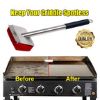 XUDAKAIXIN Grill Brush Bristle Free,BBQ Replaceable Scraper Cleaning Head,Safe Grill Accessories for Cast Iron Grates/Porcelain/Weber Gas/Charcoal Grill,Grill Brush for Outdoor Grill-Red