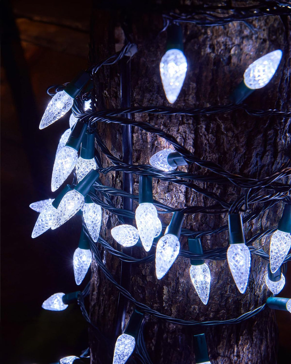 Twinkle Star C6 Christmas String Lights, 100 LED 33ft Fairy Lights with 29V Safe Adaptor, Indoor Outdoor 8 Lighting Modes for Patio Xmas Tree Wedding Party Decor, Cool White