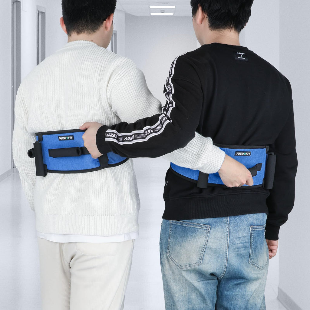 HayaYoffi Gait Belts Transfer Belt for Seniors with Padding Handles, Gate Belt for Elderly Lift Belts with Quick Release Buckle Anti-Slip Function Transfer Belt for Handicap, Physical Therapy (Blue)