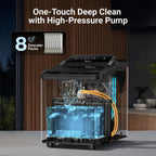 Typhur Fast Nugget Ice Maker Countertop with Self-Cleaning Pump, 35lbs/24H Crushed Pebble Ice Machine with Pellet Ice, 8 Packs Cleaner, Dual Ice Scoops for Home, Kitchen, Party, RV, Stainless Steel