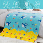 Shark Toys Gifts for Boys Girls - Glow in The Dark Ocean Animal Blanket Best Christmas Birthday Valentine's Day Easter Presents for Kids Age 1 2 3 4 5 6 7 8 9 10 Year Old Child Teen Soft Throw 50"x60"