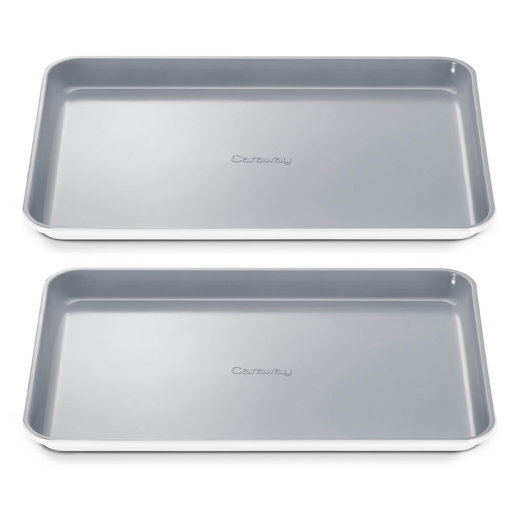 Caraway Non-Stick Ceramic Medium Baking Sheet - Naturally Slick Ceramic Coating - Non-Toxic, PTFE & PFOA Free - Perfect for Baking, Roasting, and More - Medium (15" x 10") - White