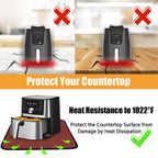 Amerbro Heat Resistant Mats for Countertop - Fireproof 16x24in Heat Resistant Mats for Air Fryer - Kitchen Countertop Protector for Air Fryer, Coffee Maker, Stand Mixer, Toaster, Oven 2PCS - Red