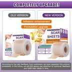 Silicone Scar Sheets, Medical Grade Silicone Scar Tape for Surgical, Hypertrophic, Keloid, C-Section, Burn, Old & New Scars, Reusable Professional Scars Removal Sheets (1.6"X 59" Roll-1.5M)