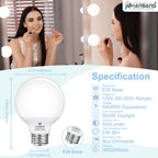 hansang Vanity Light Bulb 5000K Daylight 8 Pack G25 LED Globe Light Bulb for Bathroom Vanity Mirror Decorative,E26 Medium Base, 5W 60W Incandescent Equivalent,500LM,Non-dimmable