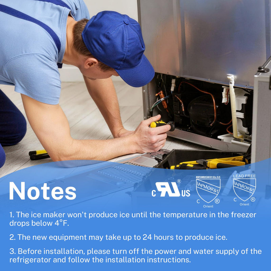 Nurfosttek 2198597 Ice Maker, 185W 115V 60Hz, Compatible with Whirlpool Maytag KitchenAid Amana Refrigerator, Replaces W10122502 626663 1016069 2198678, High Efficiency Ice Making
