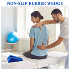 Suzile Mobilization Wedge 7.9 x 4.1 x 2 Inch Triangle Therapy Wedge Non Slip Silicone Wedge Pillow Sturdy Support for Relieve Spinal Pain Rehabilitation Tool(Blue)