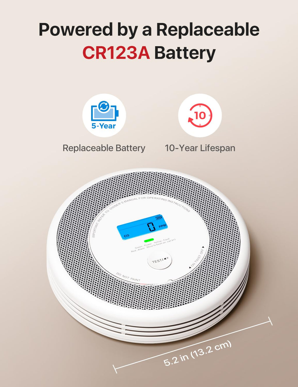 X-Sense Combination Smoke and Carbon Monoxide Detector with Voice Location, Interconnected Smoke Detector Carbon Monoxide Detector Combo with Base Station (Not Included), Model XP0A-MR, 1-Pack