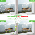 HATILP Window Bird Feeder for Outside Viewing - Clear Window Bird Feeders with Strong Suction Cup Acrylic Small Bird House with Rubber Strips Watching Gifts for Cats Elderly