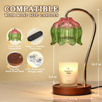 Dimmable Flower Candle Warmer Lamp with Timer, Pink Candle Lamp Warmer for Jar Candle, 2024 Womens Gifts for Christmas, Xmas Gifts for Mom Unique, Home Decor for Bedroom Living Room Decor Aesthetic