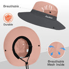 1 Pack Women's Ponytail Safari Sun Hat,Wide Brim UV Protection Outdoor Bucket Hat,Foldable Beach Summer Fishing Hat