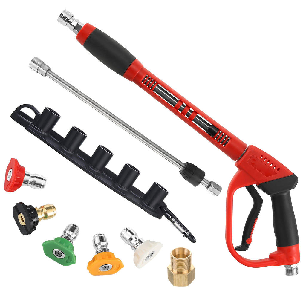 Tool Daily Deluxe Pressure Washer Gun, with Replacement Wand Extension, 5 Nozzle Tips, M22 Fitting, 40 Inch, 5000 PSI