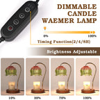 Dimmable Flower Candle Warmer Lamp with Timer, Pink Candle Lamp Warmer for Jar Candle, 2024 Womens Gifts for Christmas, Xmas Gifts for Mom Unique, Home Decor for Bedroom Living Room Decor Aesthetic