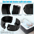 UASAM 2" Spa Hot Tub Heater Split Nut Unions with Screws & Heater Gasket, Split Nut for Hot Tub and Spa Replacement Part, Suitable for 2-inch Heater Assemblies - 2 Pack